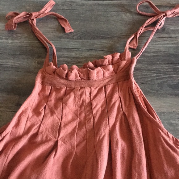 Burnt orange short tank top romper sun coverup - Picture 2 of 2